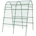 Arched Garden Trellis w/ Climbing Net Metal Cucumber Plant Trellis A-Frame for Climbing Plants 57" x 66" x 81"