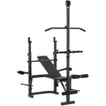 Adjustable Weight Bench with Bench Press Rack, Preacher Curl Bench, Leg Extension and Lat Pull Down