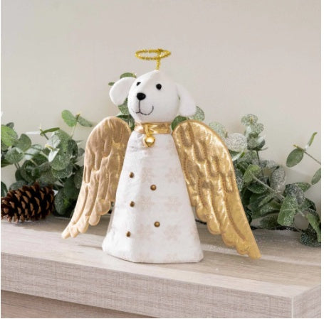 Golden Angel Dog Christmas Tree Topper