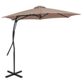 9 FT Cantilever Umbrella with Cross Base Included with Smooth Handle amd Heavy Duty Frame-Brown