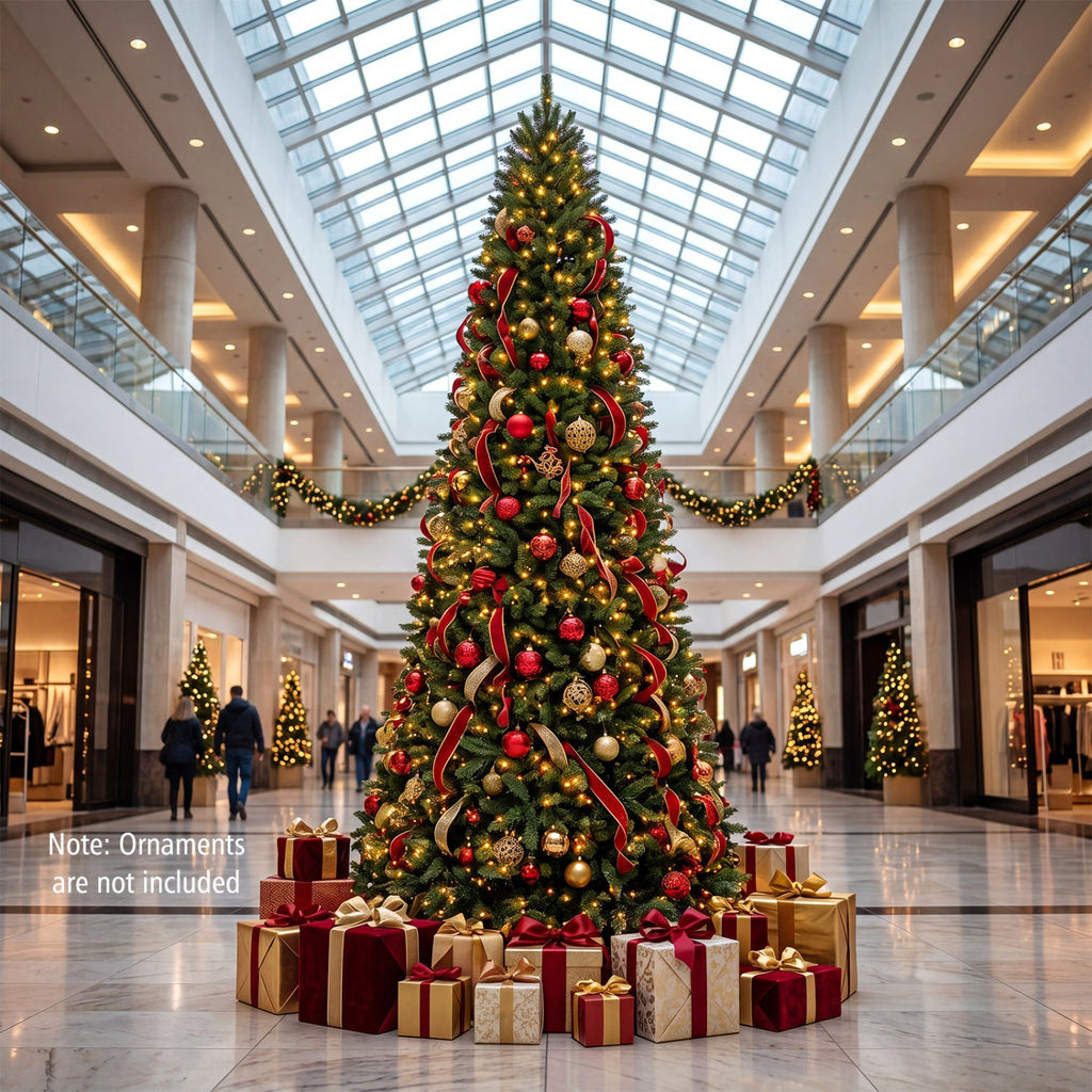 9 FT Pencil Alpine Christmas Tree, 3 FT Wide, 1345 Tips, 550 Dual Colour LEDs and 9 Modes