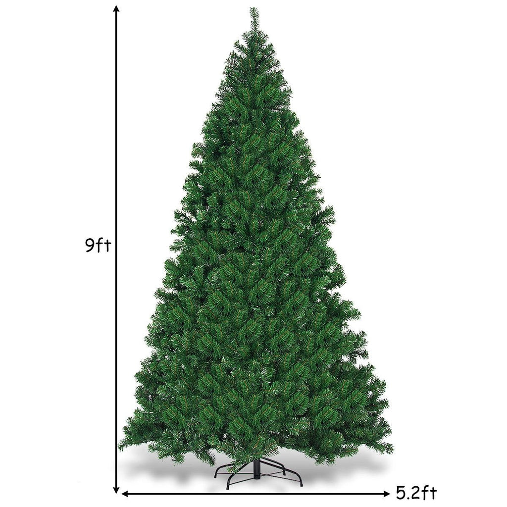 9 FT Pre-Lit Artificial Christmas Tree with 2028 PVC Tips and 700 Warm White LED Lights