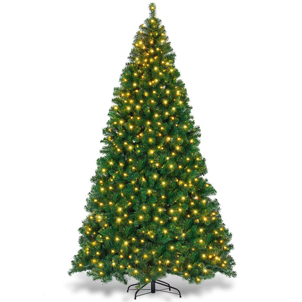 9 FT Pre-Lit Artificial Christmas Tree with 2028 PVC Tips and 700 Warm White LED Lights