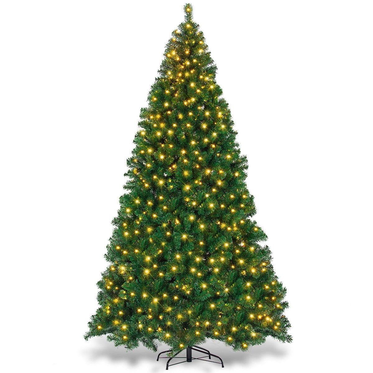 9 FT Pre-Lit Artificial Christmas Tree with 2028 PVC Tips and 700 Warm White LED Lights