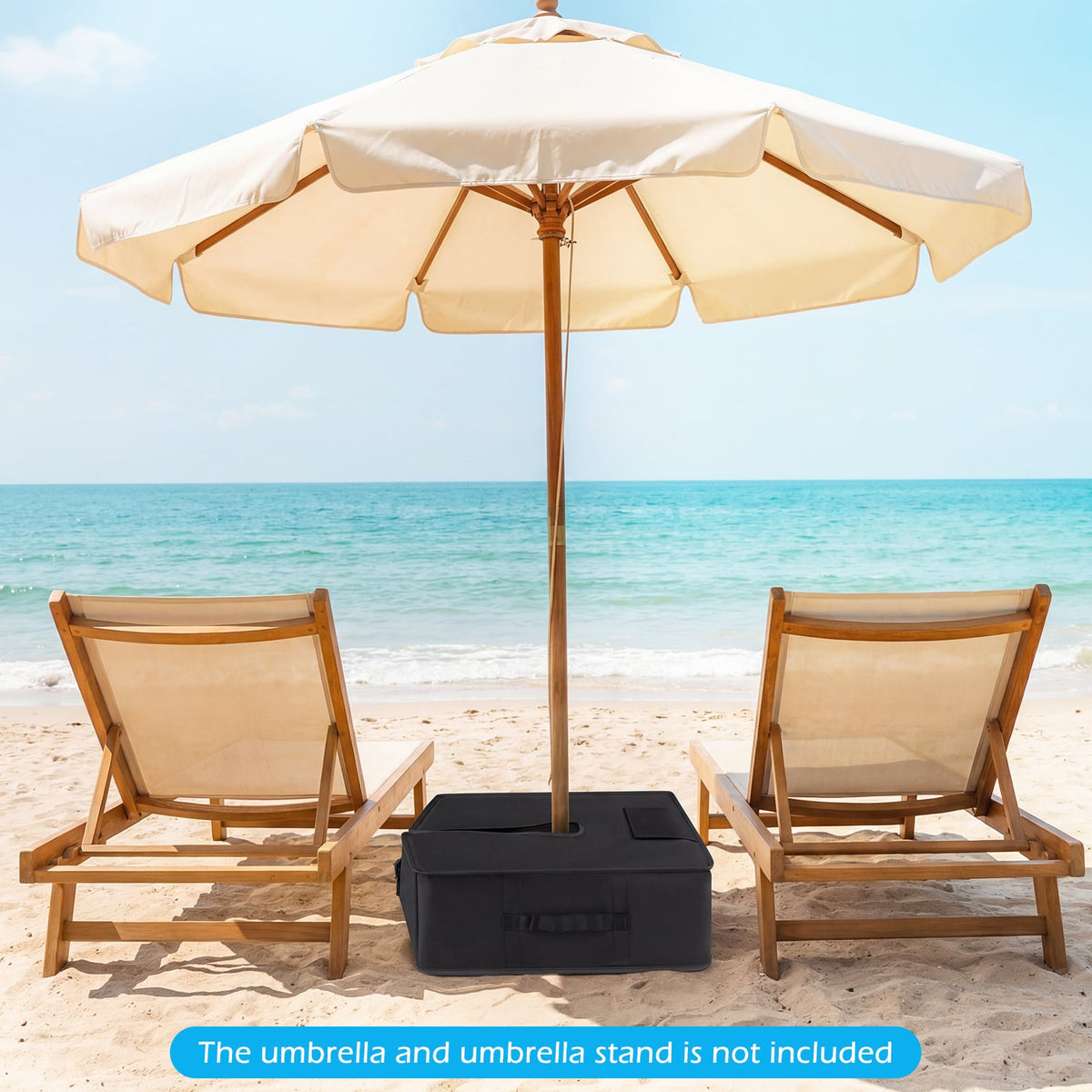 90 LBS Sand-fillable Umbrella Base Weight-Black