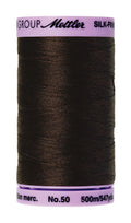 Mettler Silk-Finish 50wt Solid Cotton Thread 547yd/500M Very Dark Brown