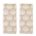 SKL Home Pumpkin Hand Towel 2pc Set for Bath/Kitchen/Bar & Gift, Tan
