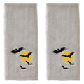 SKL Home Halloween Full Moon Flight 3D Hand Towel 2pc Set for Bath/Kitchen/Bar & Gift, Gray