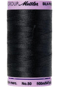 Mettler Silk-Finish - Black - 50wt Solid Cotton Thread 547yd/500m
