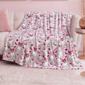 Juicy Couture Girly Ghosts Halloween Plush Throw Blanket, Soft Polyester Decorative Throw for Sofa or Bed, Light Pink, 50"x60"