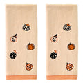 SKL Home Halloween Tossed Pumpkins Hand Towel 2 pc Set for Bath/Kitchen/Bar & Gift