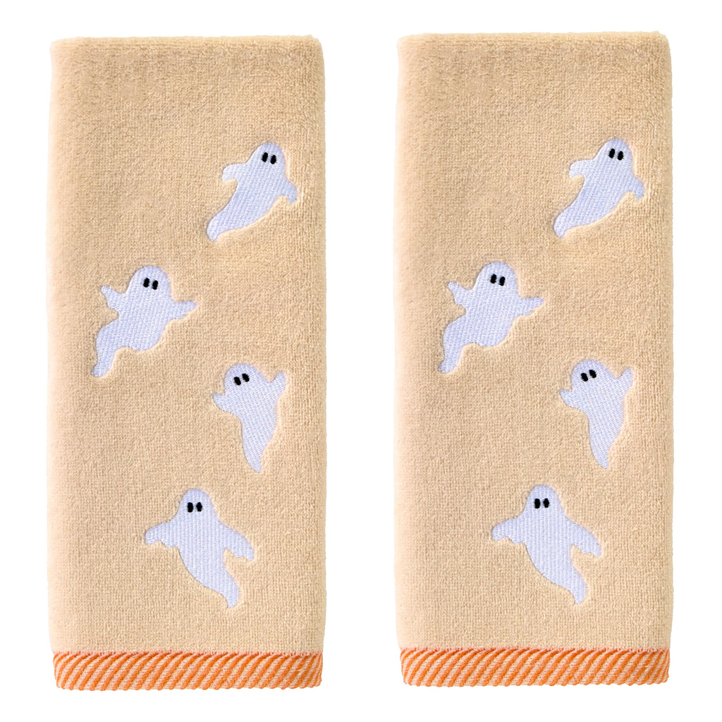 SKL Home Halloween Tossed Ghosts Hand Towel 2 pc Set for Bath/Kitchen/Bar & Gift