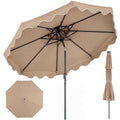 9 Feet Patio Umbrella with Push Button Tilt and Crank-Coffee