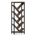 9-Tier Freestanding Bookcase for Hardcover Books-Rustic Brown