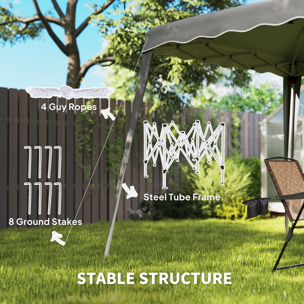8' x 8' Pop Up Canopy, Outdoor Foldable Tent, Portable Canopy Tent with Carrying Bag for Camping, Party, Picnic, Blue