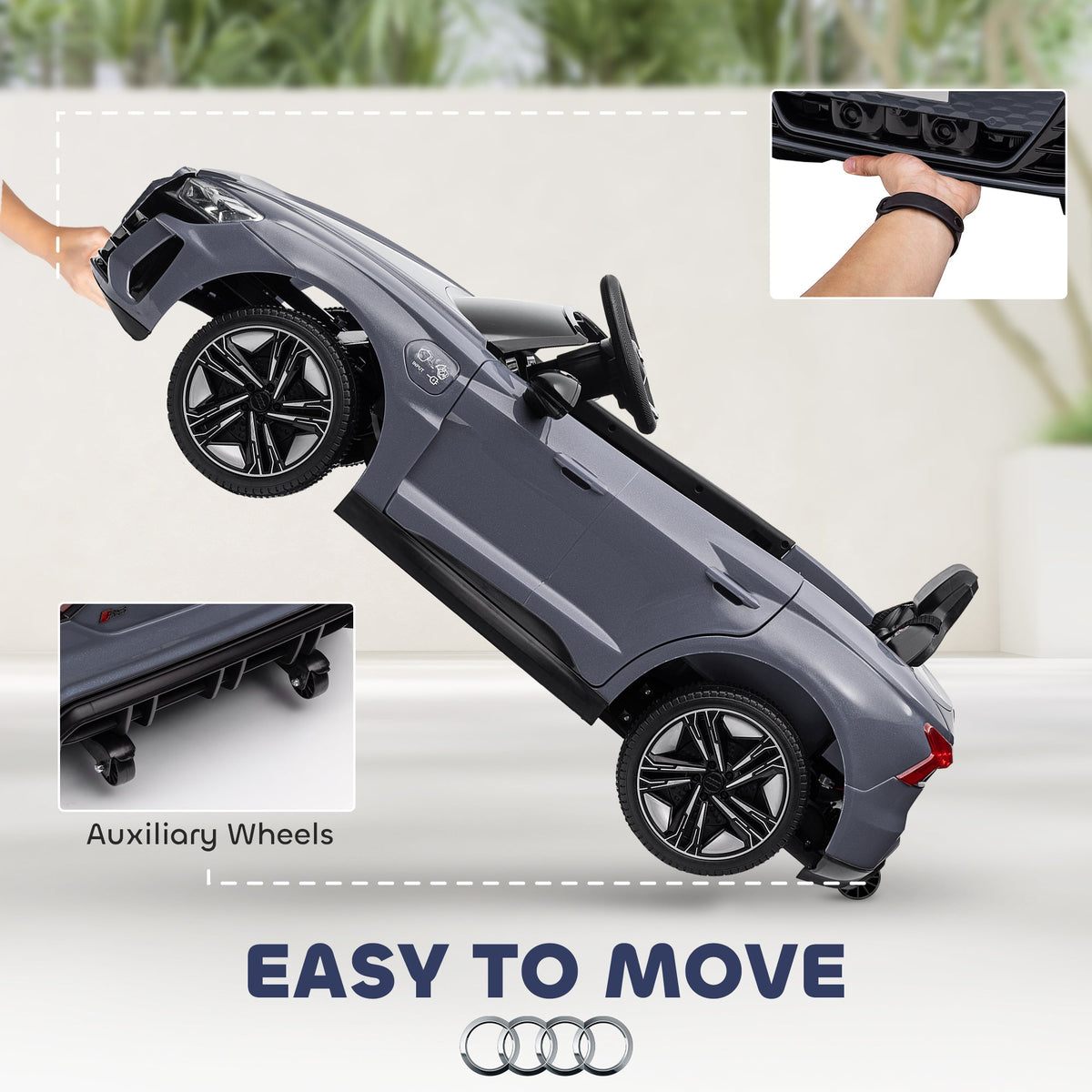 Ride-On Toy On Car with Remote Control, 12V 3.1 MPH Electric Ride for Kids w/ Suspension System, Horn Honking, Black
