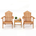 3 Piece Acacia Wood Adirondack Chair Set with Side Table