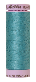 Mettler Silk-finish 50wt Solid Cotton Thread 164yd/150m Blue-green Opal