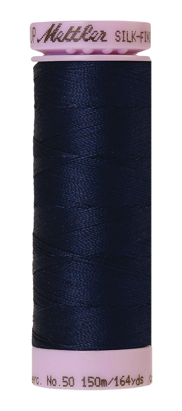 Mettler Silk-Finish -Navy - 50wt Cotton Thread 164yd/150m
