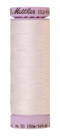 Mettler Silk-Finish - White - 50wt Solid Cotton Thread 164yd/150m