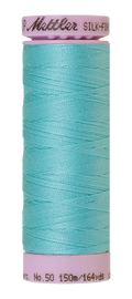 Mettler Silk-finish 50wt Solid Cotton Thread 164yd/150m Blue Curacao