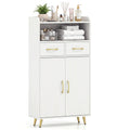 Bathroom Storage Cabinet Freestanding Floor Cabinet with 2 Drawers and 2 Doors-White