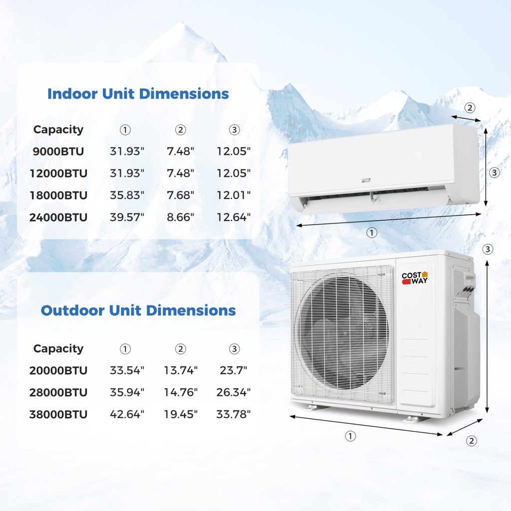 Blast Pro 20,000 BTU 2 Zone Mini Split Heat Pump, 23 SEER2, 12K + 12K
