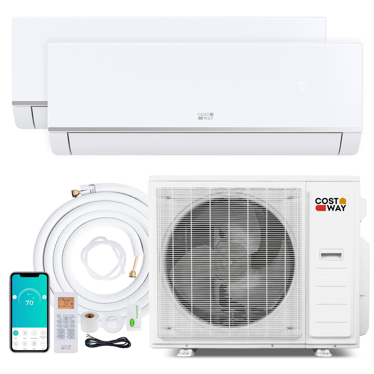 Blast Pro 38,000 BTU 2 Zone Mini Split Heat Pump, 20 SEER2, 18K + 18K