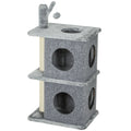 31.5" Cat Tree, Multi-Level Cat Tower with 2 Condos and Soft Plush Perches for 1-2 Cats, Grey