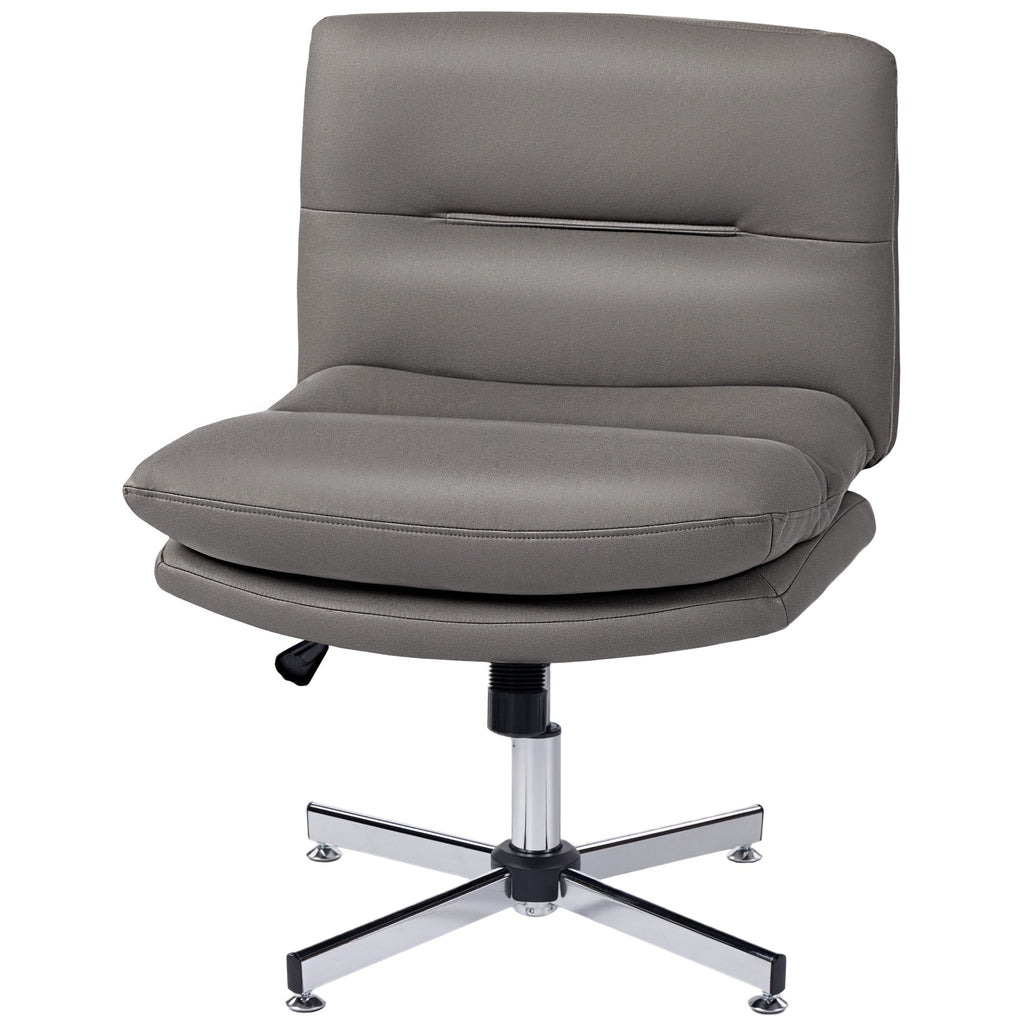Armless Office Chair, Criss Cross Chair with Adjustable Height & Tilt Function for Home Office, Study, Grey