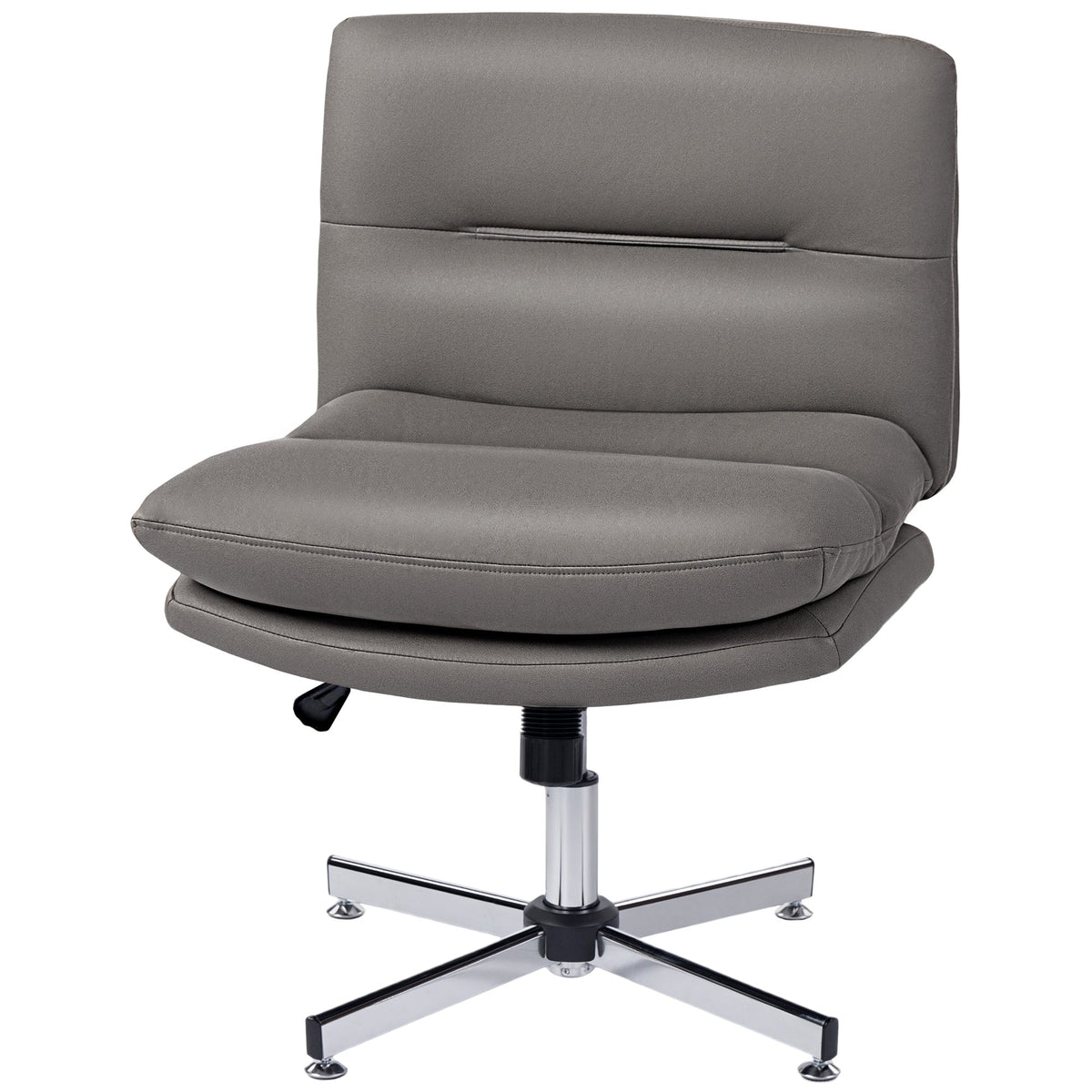 Armless Office Chair, Criss Cross Chair with Adjustable Height & Tilt Function for Home Office, Study, Grey