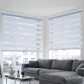ITY CDNW-1 52 Olivia Stone Cordless Polyester Zebra Day-Night Blind 52"x84" in White