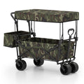 Collapsible Wagon with Removable Canopy and Detachable Storage Bag-Green