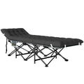 26.8" Wide Folding Bed, Camping Cot for Adults with Cushion, Carry Bag, Max Load 330 LBS, Black