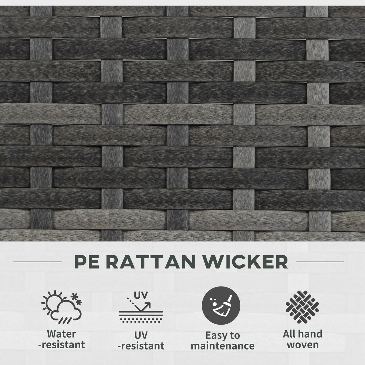 Wicker Raised Garden Bed with Trellis, 42" Tall Outdoor Planter Box, Mixed Grey