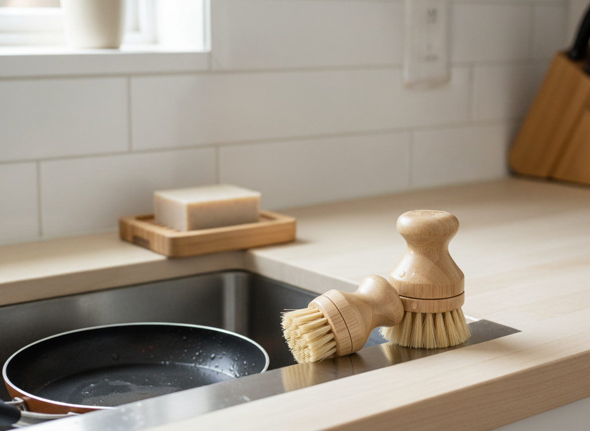 Bamboo Dish Brush with Sisal Bristles