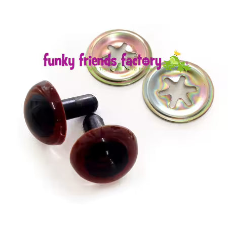 Funky Friends - Toy Eyes Crystal - 15mm Dk Brown