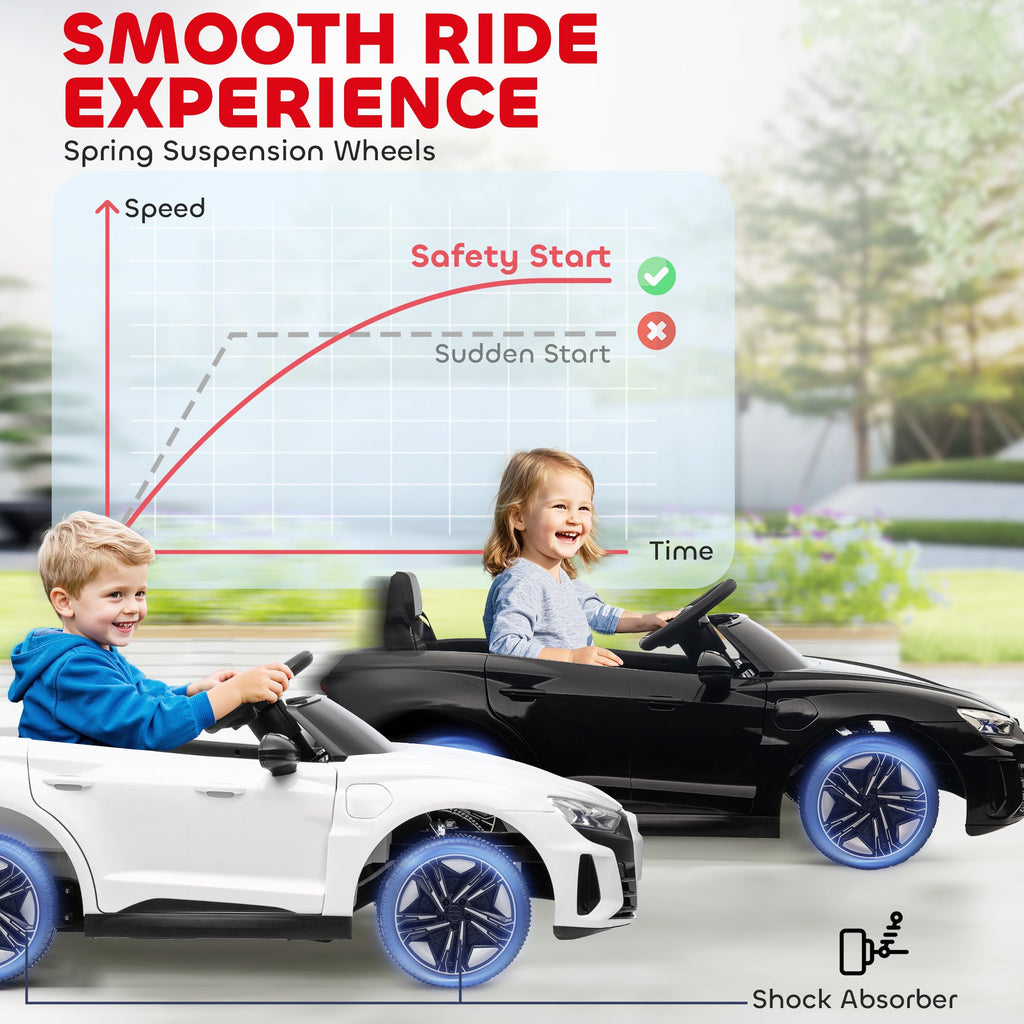 Ride-On Toy On Car with Remote Control, 12V 3.1 MPH Electric Ride for Kids w/ Suspension System, Horn Honking, Black