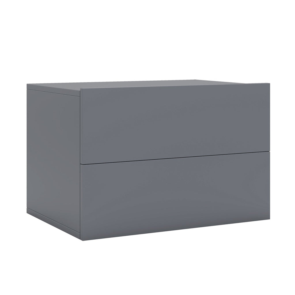 Floating Nightstand with 2 Storage Drawers Wall Mounted for Bedroom-Gray