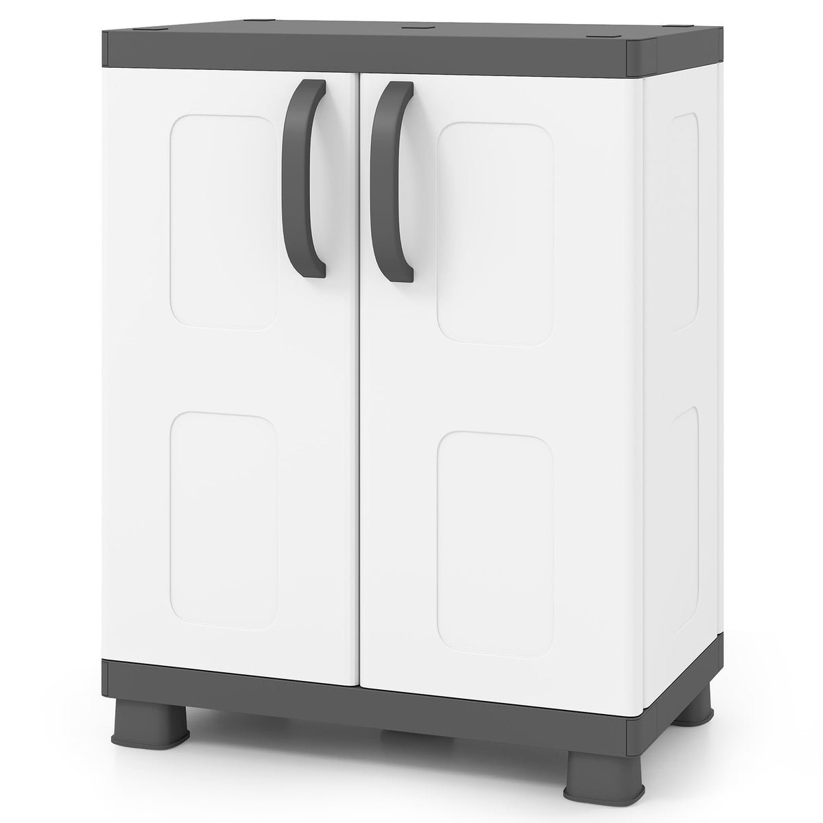 Freestanding Buffet Cabinet Sideboard with 2 Doors and Adjustable Shelves for Kitchen and Garage-Gray