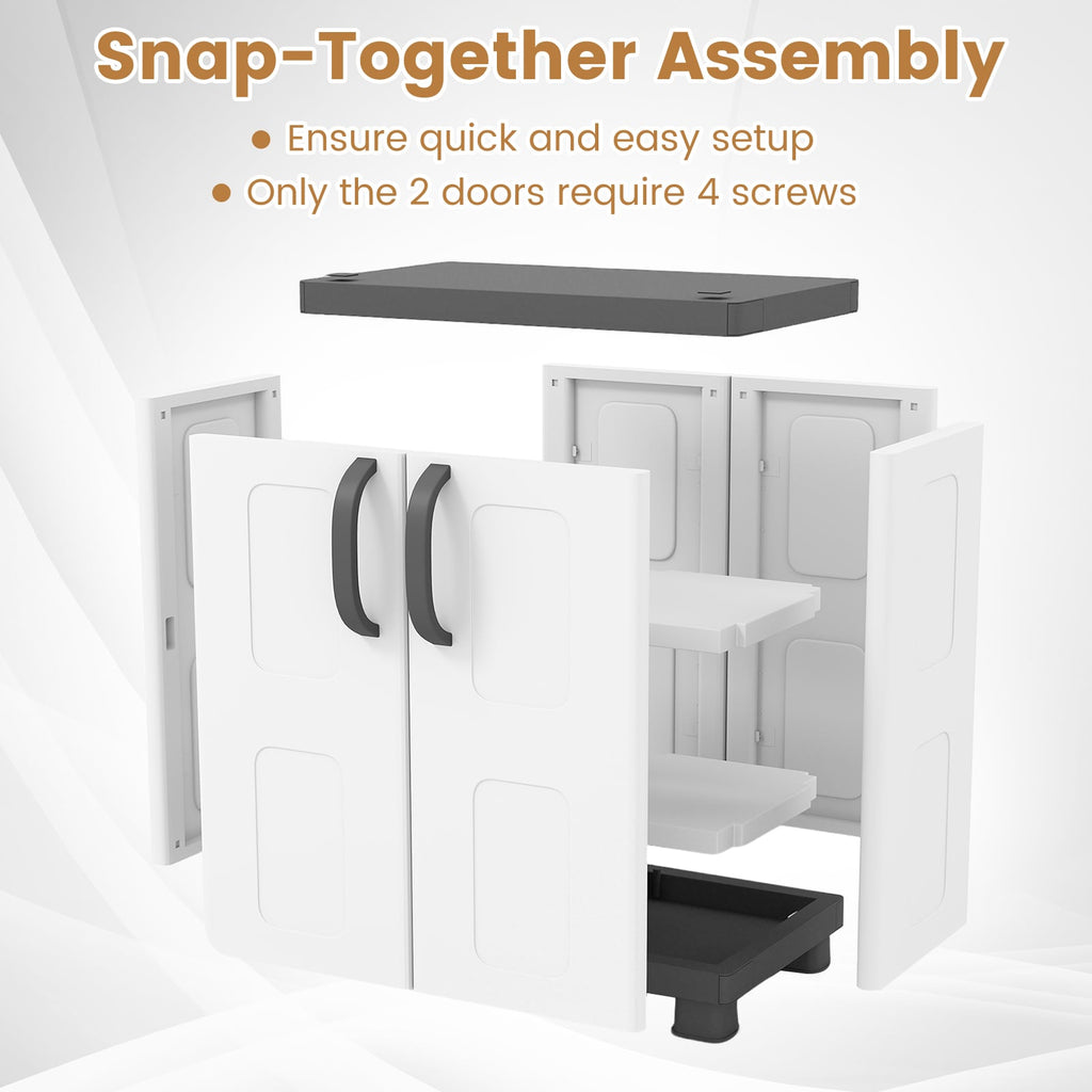 Freestanding Buffet Cabinet Sideboard with 2 Doors and Adjustable Shelves for Kitchen and Garage-Gray