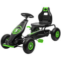 Pedal Go Kart w/ Adjustable Seat, Rubber Wheels Shock Absorb, Green