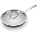 LAGOSTINA H9049564 Nera Hard Anodized Nonstick 12-Inch Skillet with Hammered Stainless Steel Lid