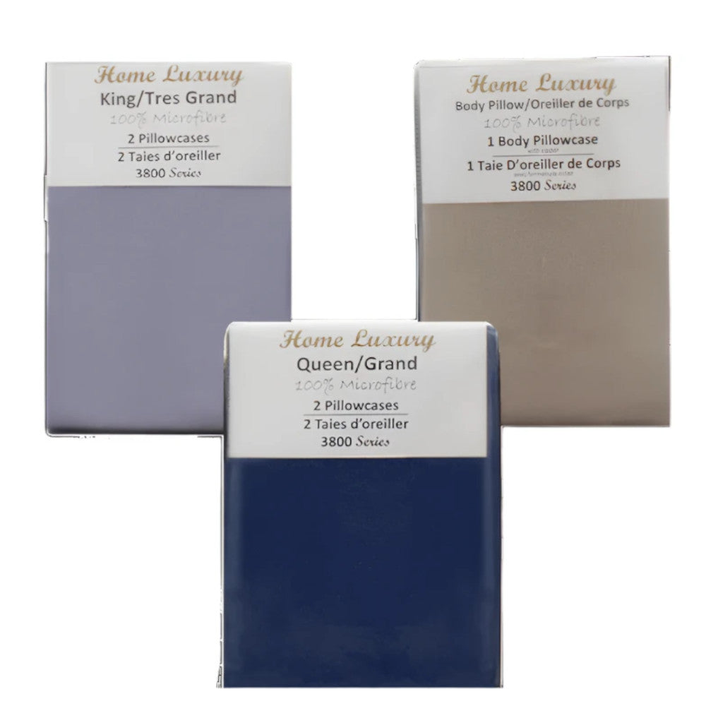 HOME AESTHETICS HA-1315K Pillowcase Assorted Solid Colour King 2PK