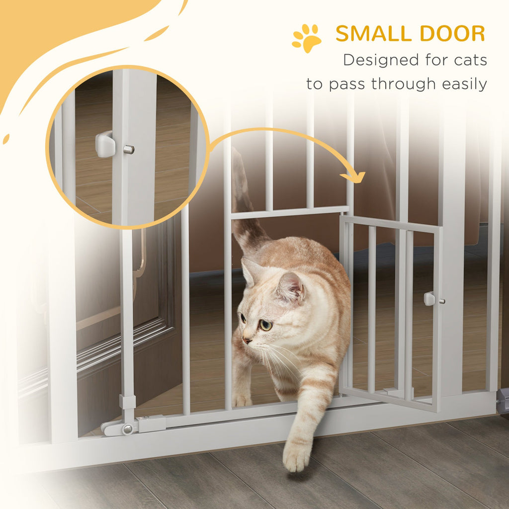 41" Easy Open Indoor Dog Gates for Doorways, House, Stair - Black