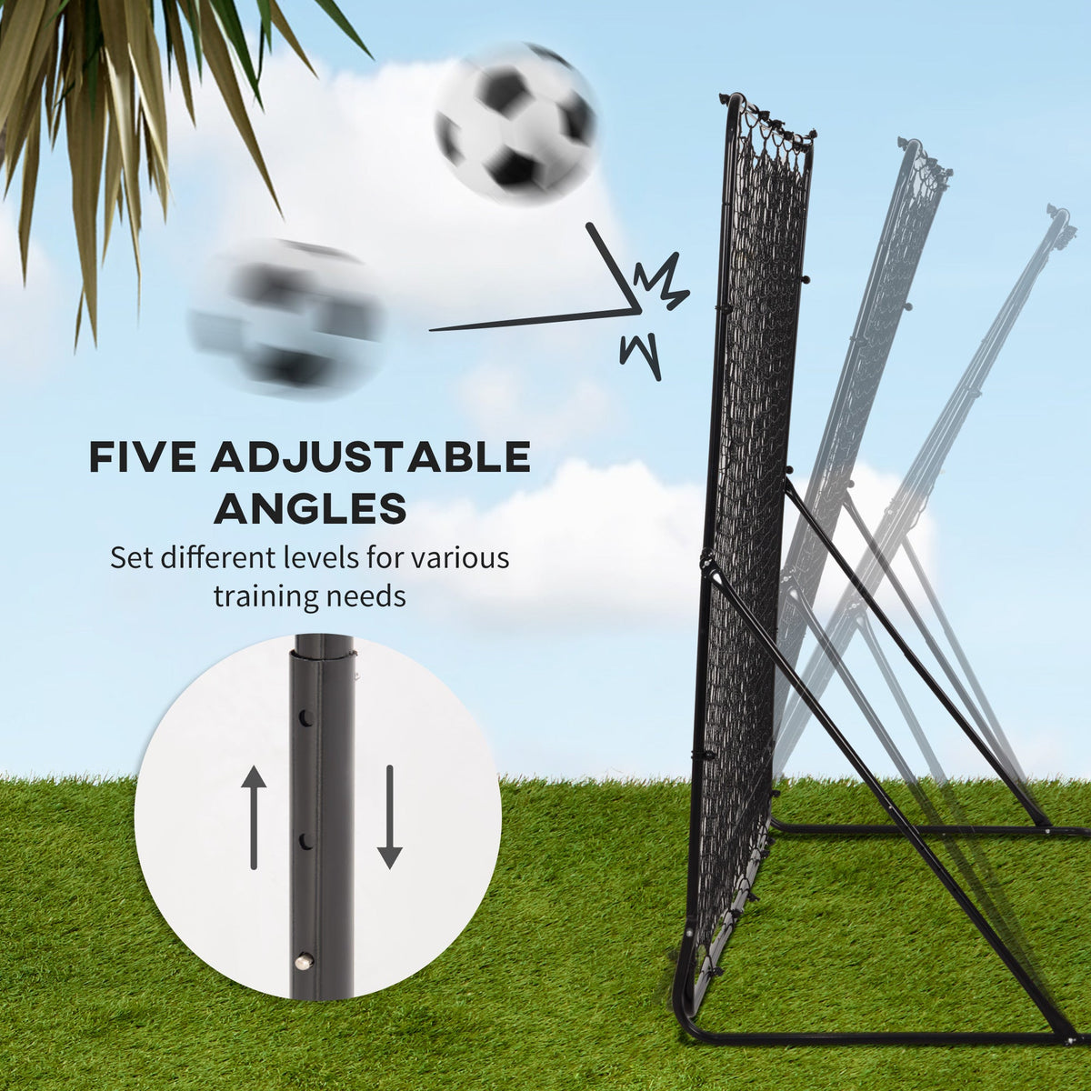 8' x 6' Soccer Rebounder Net with 5 Adjustable Angles for Backyard Park Training Practice