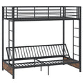 Heavy Duty Metal Bunk Bed Frame with Headboard and Footboard-Rustic Brown