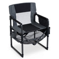 Heavy Duty Outdoor Camping Chair with Cup Holder and Side Pocket-Black