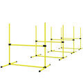 Set of 4 Dog Agility Training Equipment Adjustable Jump Bar Pet Exercise Kit with Carrying Bag (Yellow)