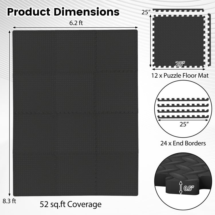 Inflation Free Boxing Set and 12Pcs 1/2 inches Puzzle Exercise Mat